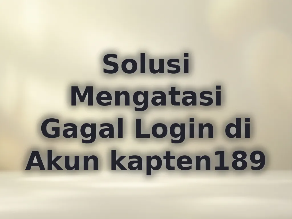 Solusi Mengatasi Gagal Login di Akun kapten189